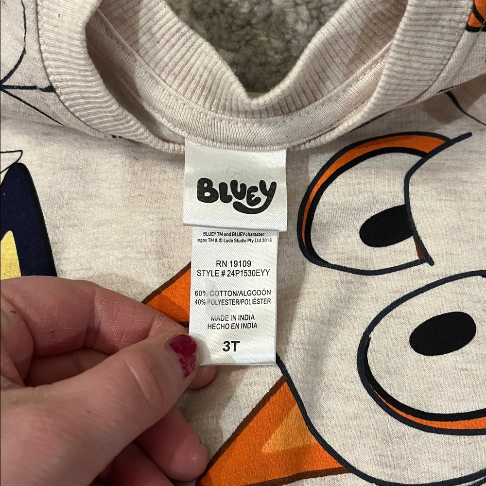 Bluey Kids Halloween Sweatshirt - Cream - Picture 2 of 3